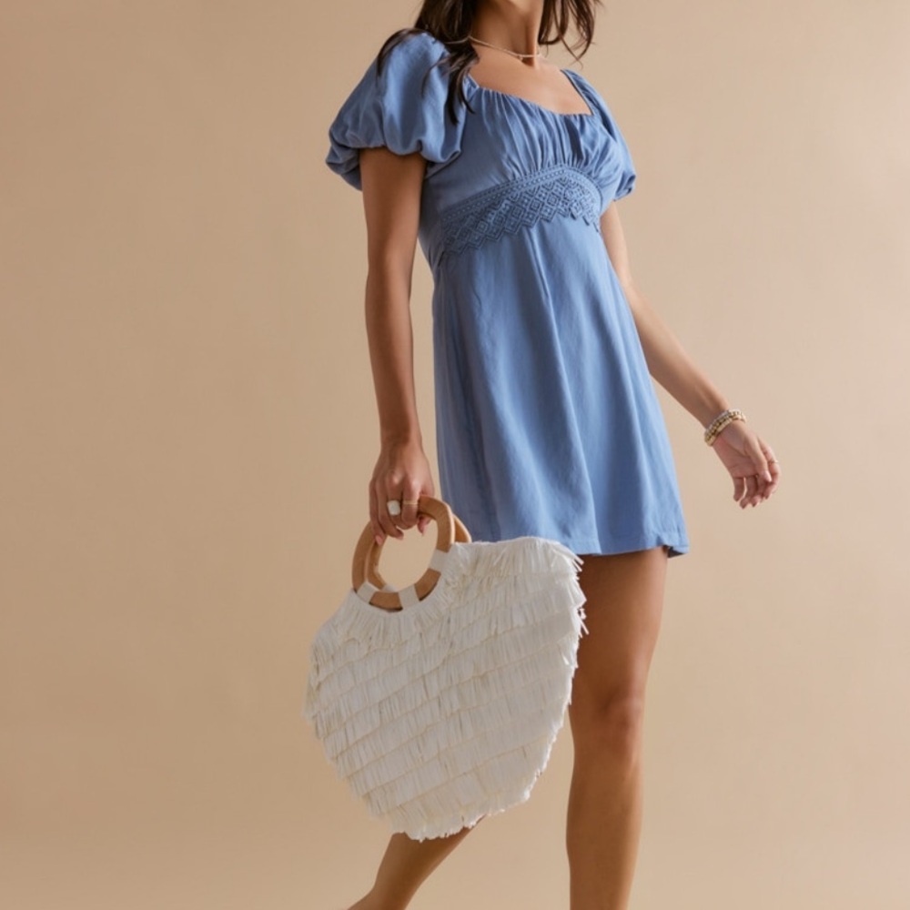 Jeannette Ruched Bow Back Mini Dress